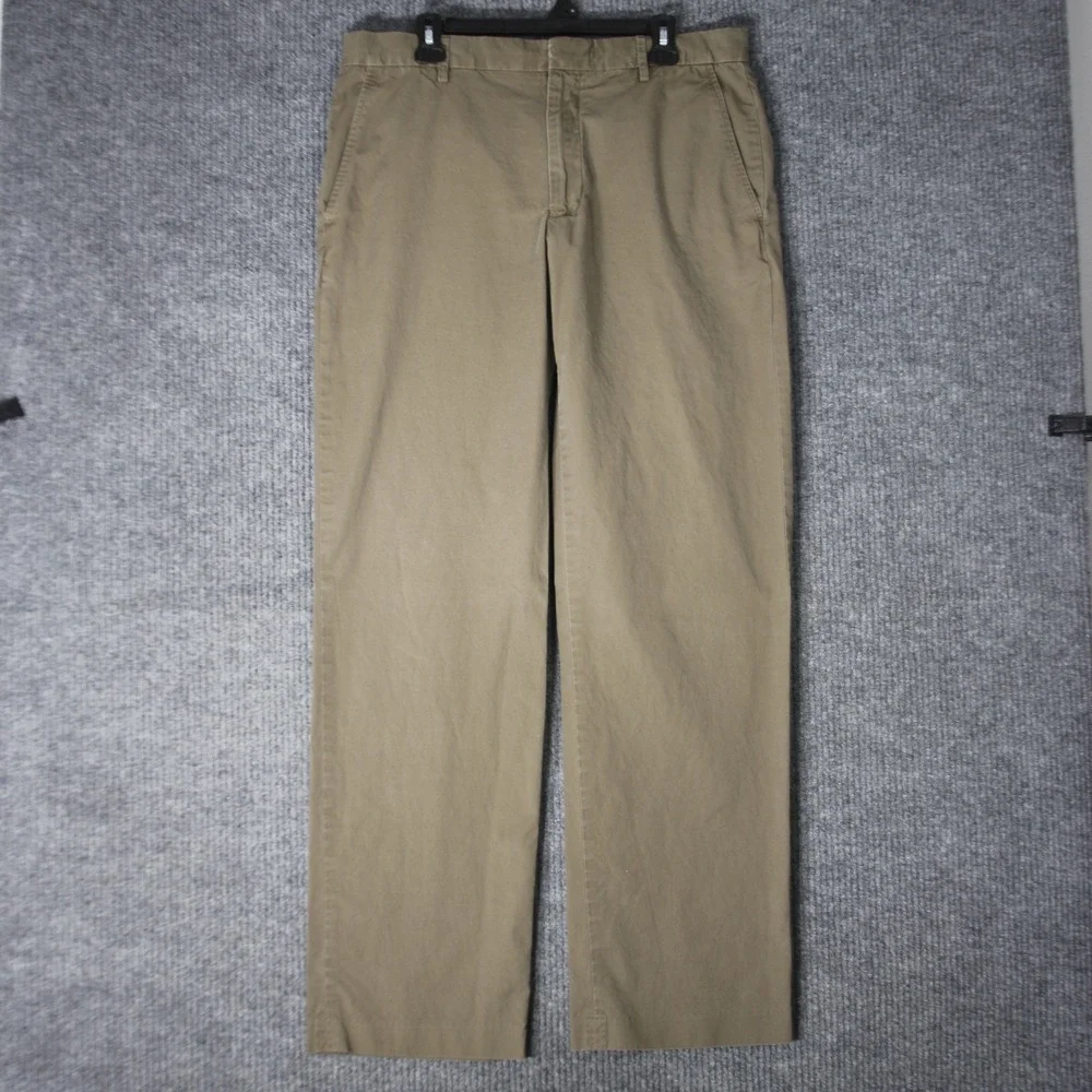 Banana Republic Dress Pants Mens 36 Tan Khaki‎ Straight Leg Cotton Slacks Chino